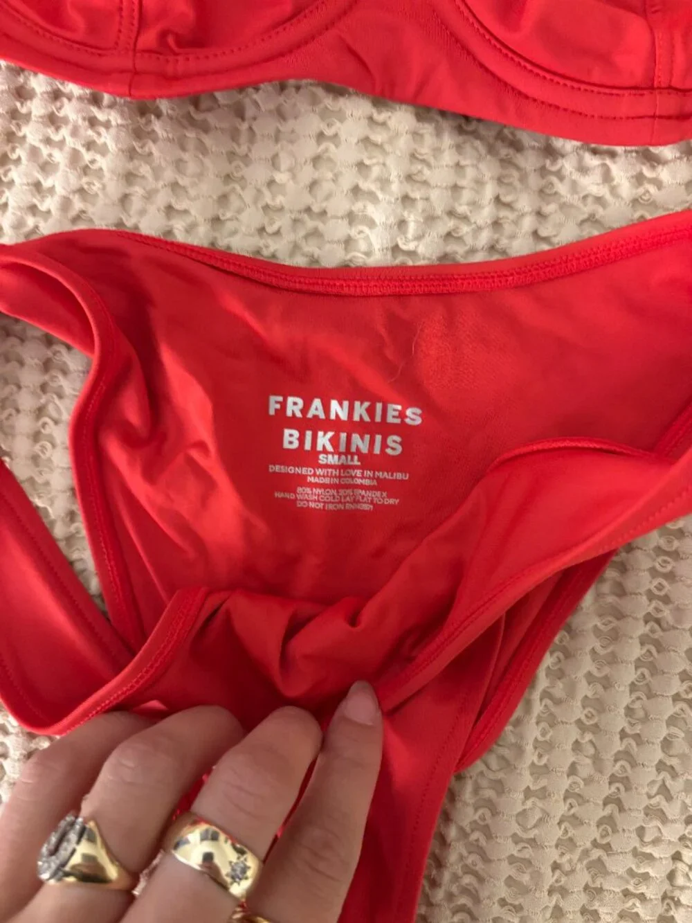 Red Frankies Bikinis Bikini Set Size Small